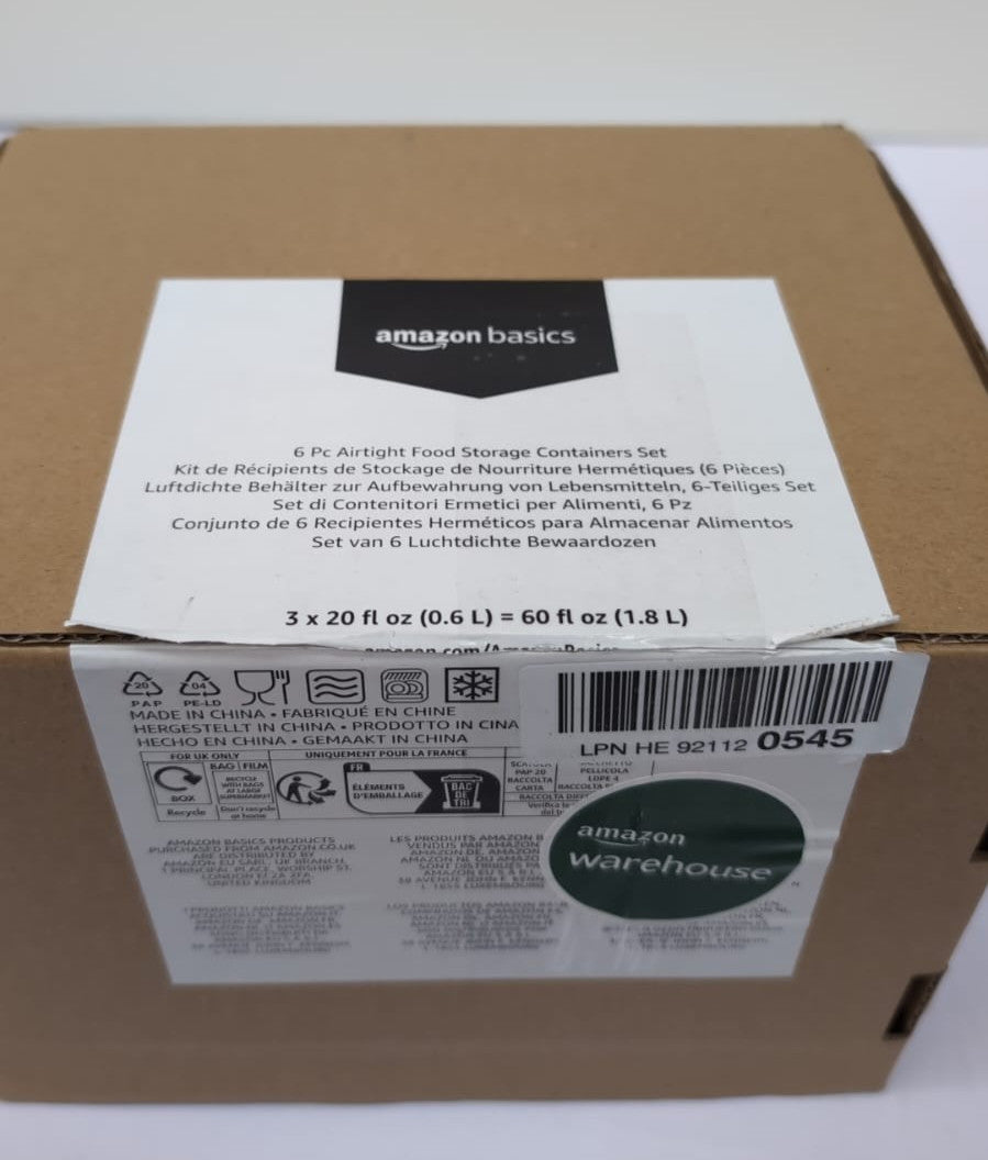 Amazon Basics Air-Locked Leak-Proof, Stackable & Airtight Fridge/Freezer