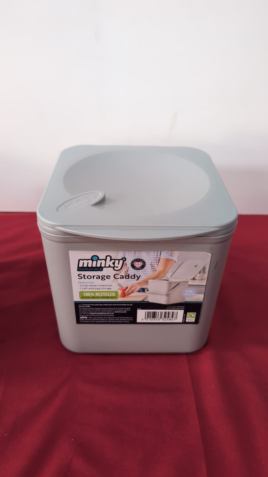 Minky Compost ECO Food Caddy, Grey (slightly scuffed)