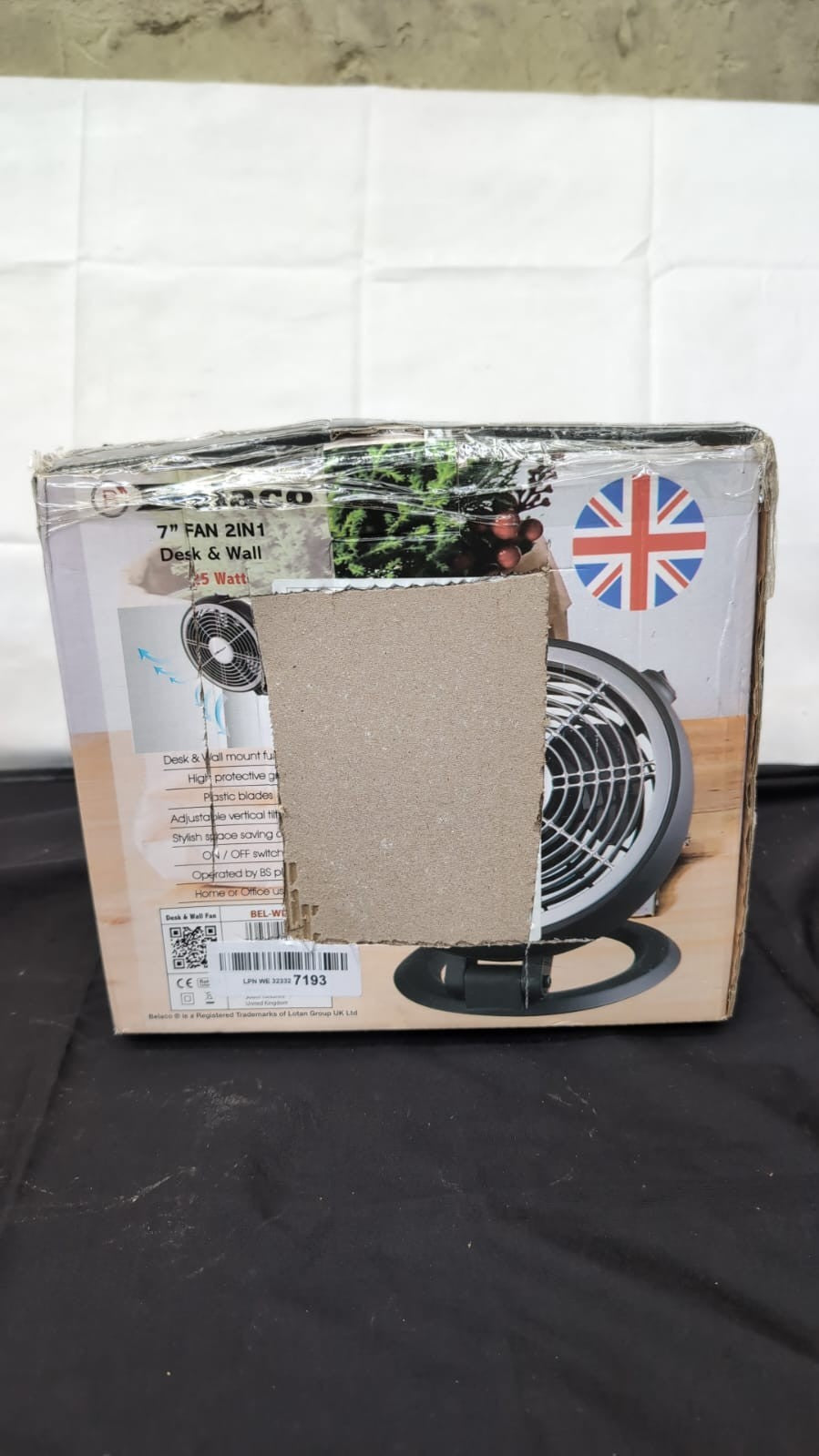 Belaco 7” Desk Fan Wall Mounted 2in1 Function Stand Fan (USED)