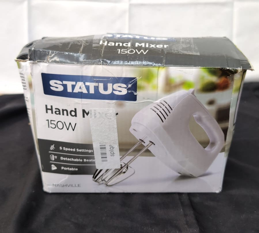 Status Nashville 5 Speed Hand Mixer, Electric Hand Held Mixer, White, 150W(USED)