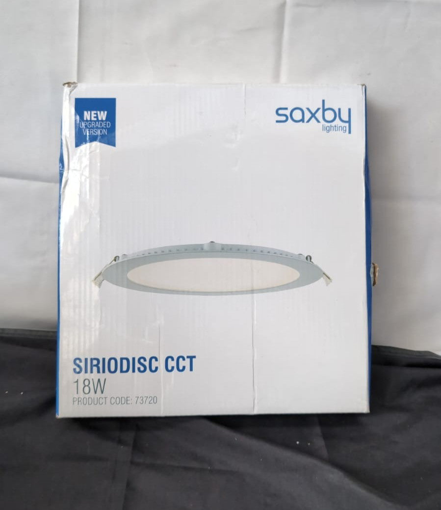 Saxby 73720 Siriodisc Indoor IP20 18W Cool White LED Downlight Panel(USED)