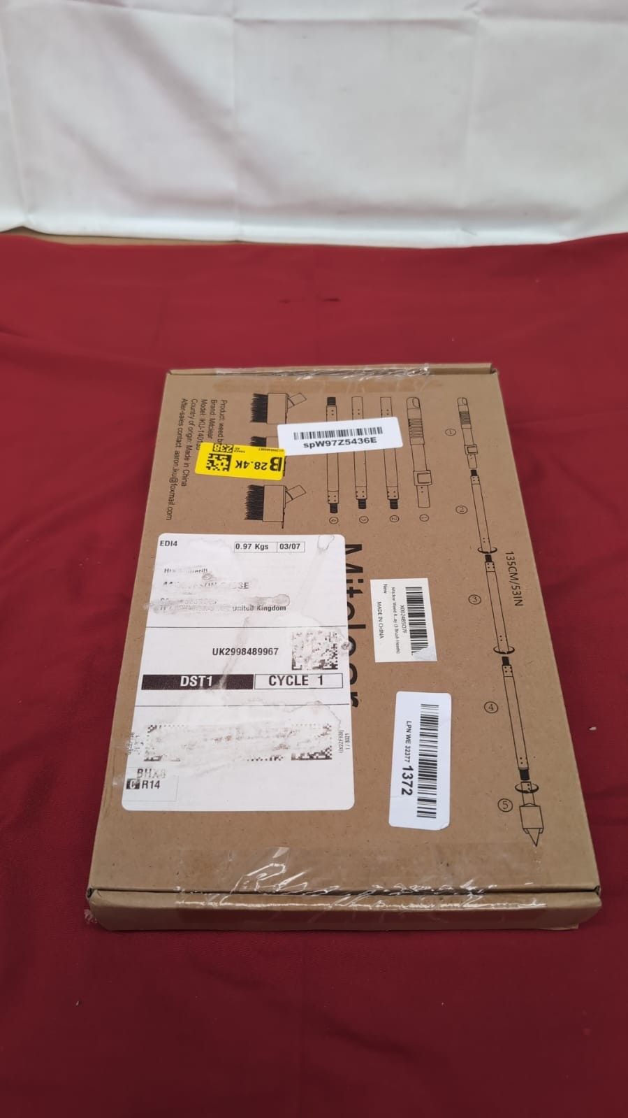 Mitclear Weed Remove Brush with Long Handle(53IN), 3 Brush Heads