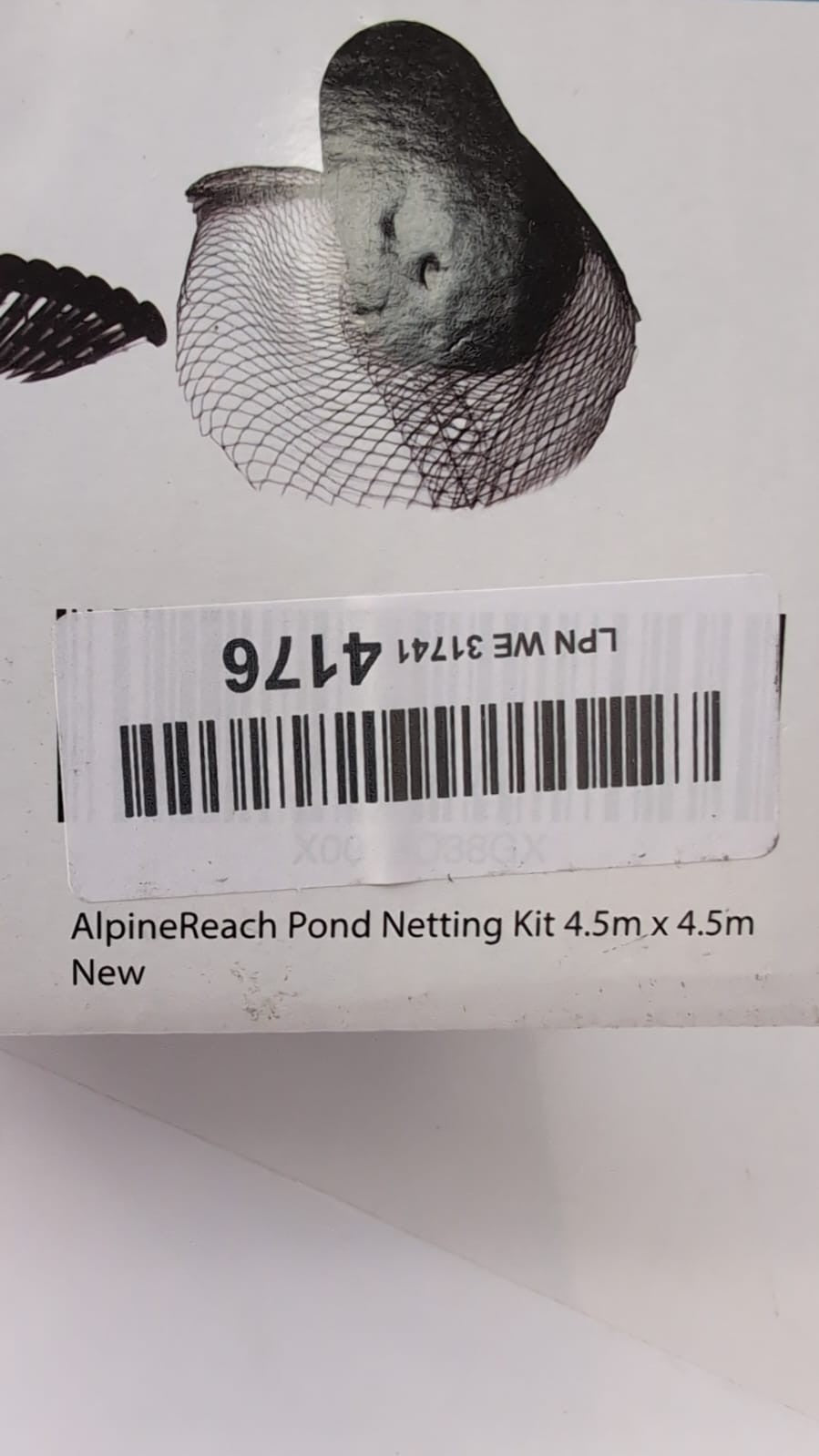 AlpineReach Pond Netting Kit 4.5m x 4.5m Black  Woven Mesh (BOX DAMAGED)