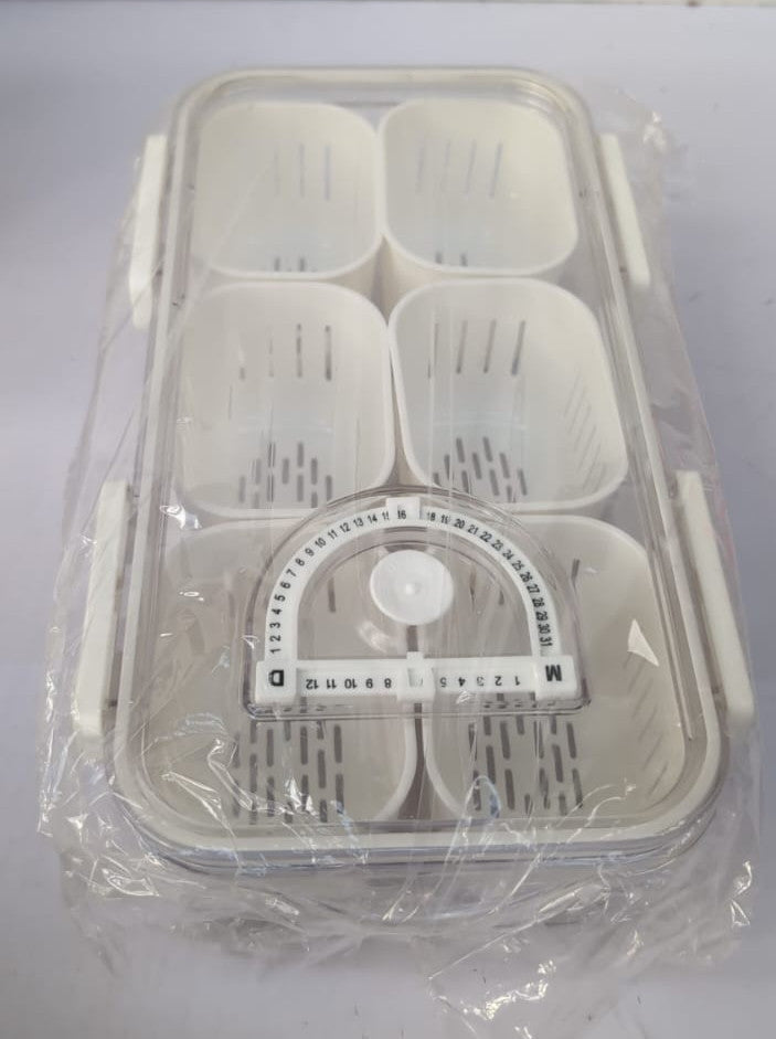 Fresh Food Storage Containers with Compartments, Airtight Fridge Food