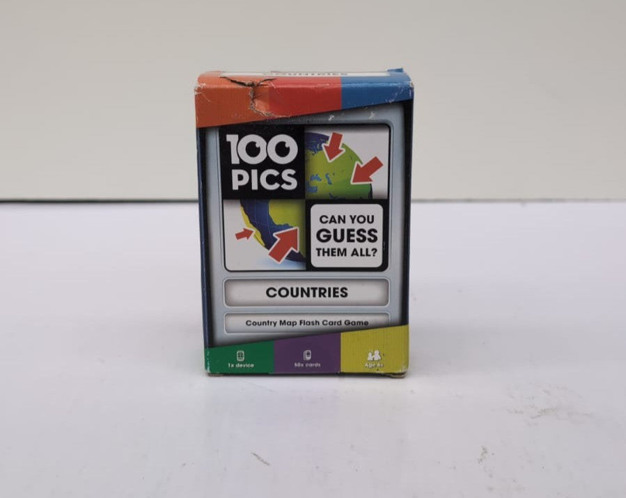 100 PICS Countries of the World Travel Game  Flash Card Quiz(Box damaged)