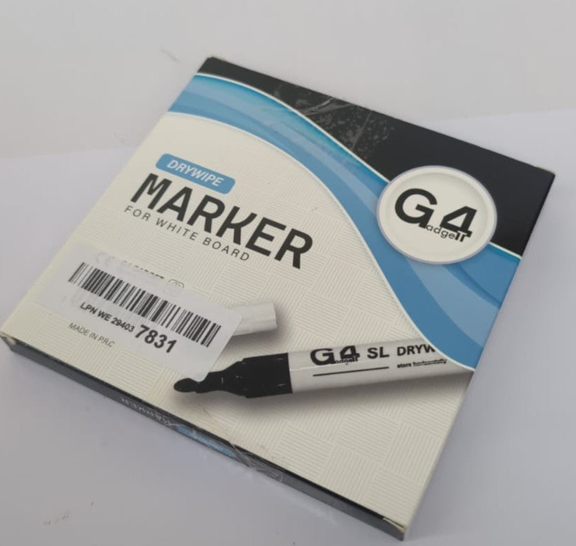 G4GADGET Nice Style Pack of 10 Non-Toxic Ink Black Colour Whiteboard Dry Wipe