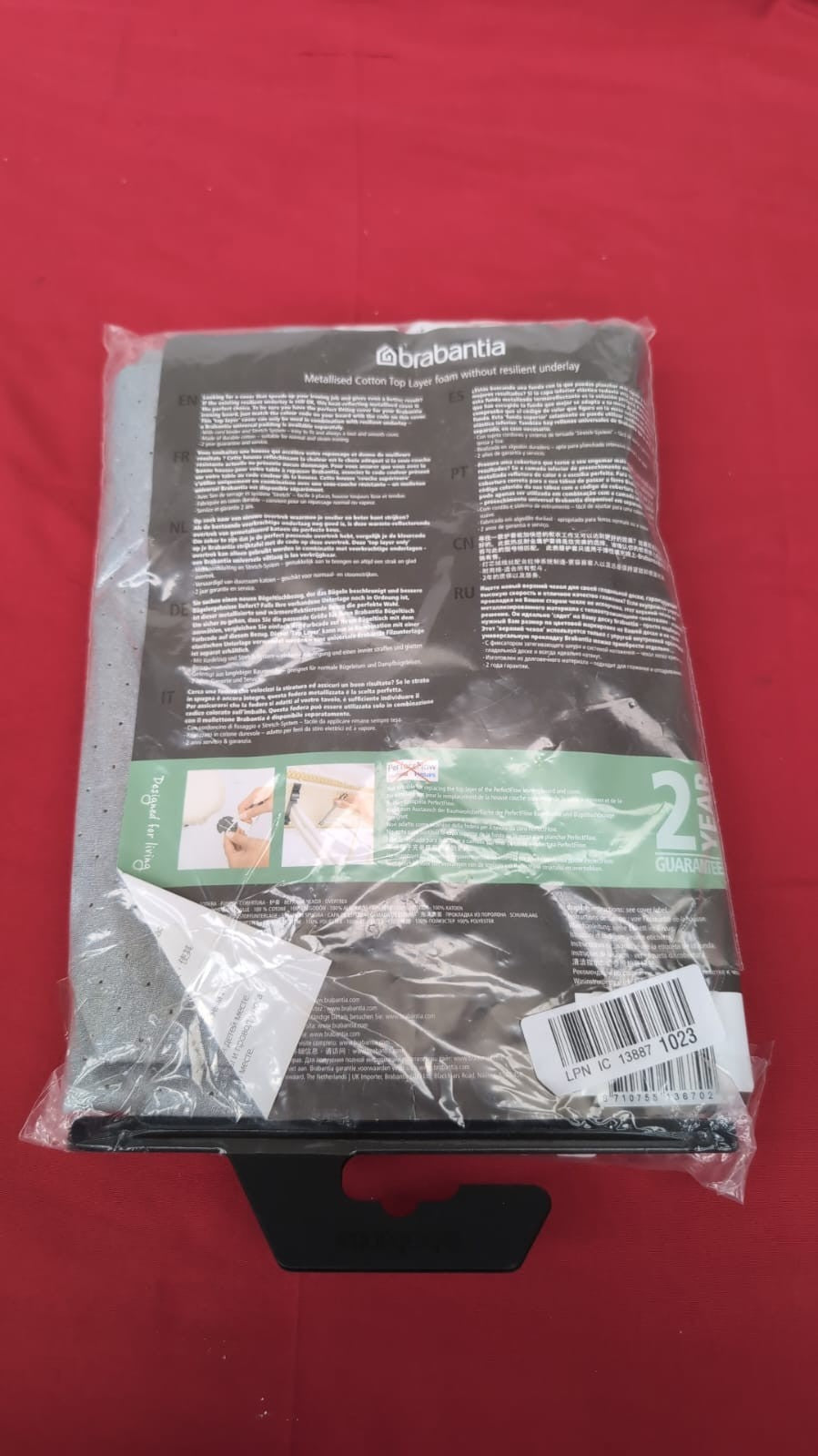Brabantia 2mm Built-in-Foam Ironing Board Cover (C Board/Metallised) Heat-Resist