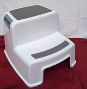 Ladder Stool Stairs Plastic Portable Multifunction Home Wash Hands 2 Steps Grey