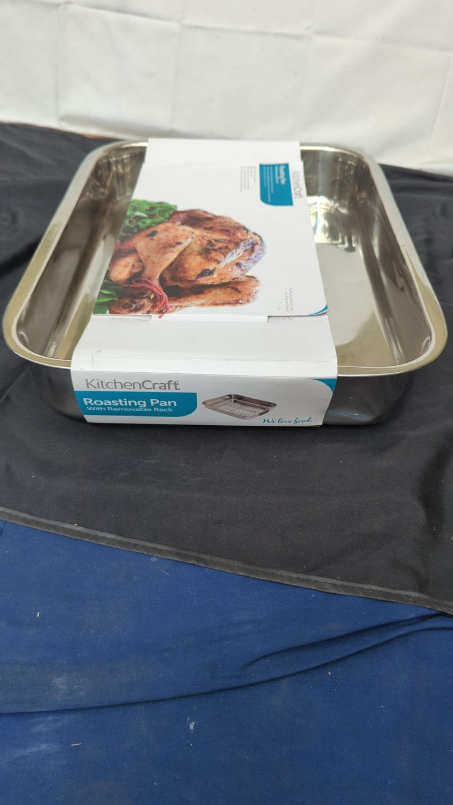 KitchenCraft  Silver Stainless Steel Roasting Pan(Has Dent)