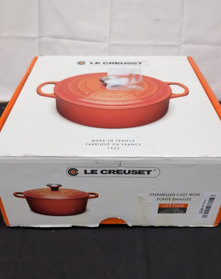 Le Creuset Signature Enamelled Cast IronCasserole Dish ,28cm(light rust on lid)