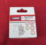 STATUS 3 Way Multi Plug Adapter | UK 3 Pin Multi Plug Adaptor