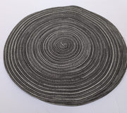 Round Placemats Set of 6  Kitchen Table Mat 38cm diameter (Dark Gray)