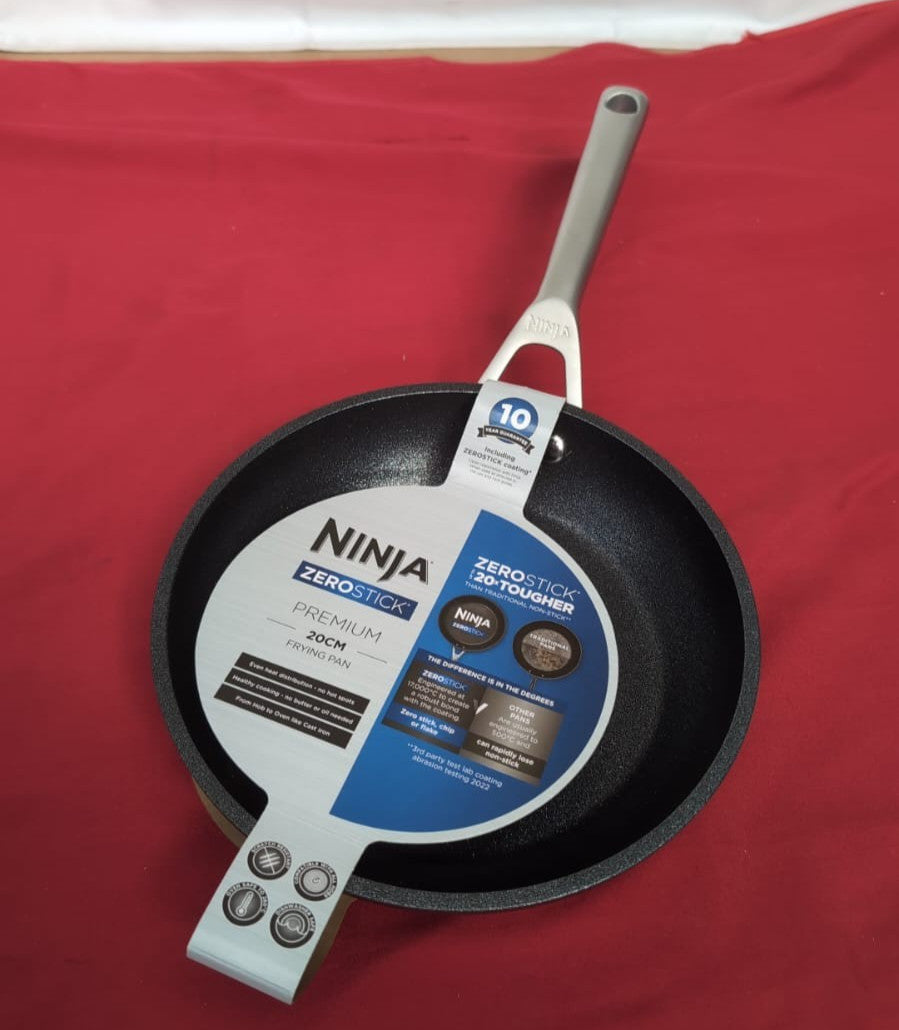 Ninja Foodi Zerostick Stainless Steel Frying Pan 20 cm,Silver(Warehouse damage)