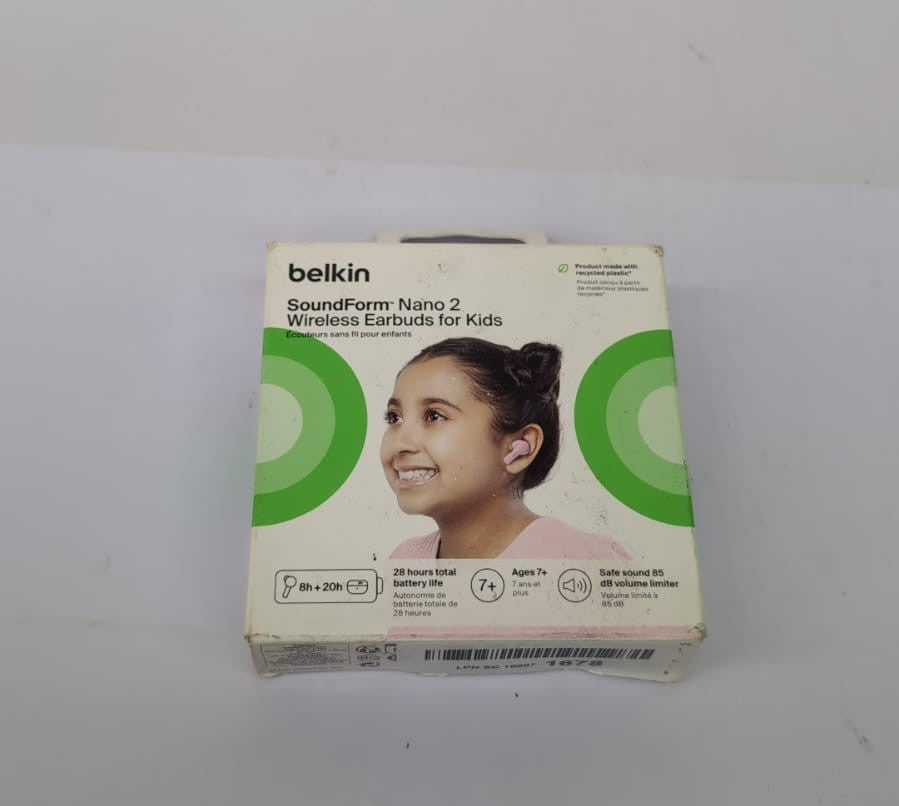 Belkin SoundForm Nano 2 Bluetooth Earbuds for Kids Pink(BOX DAMAGED)