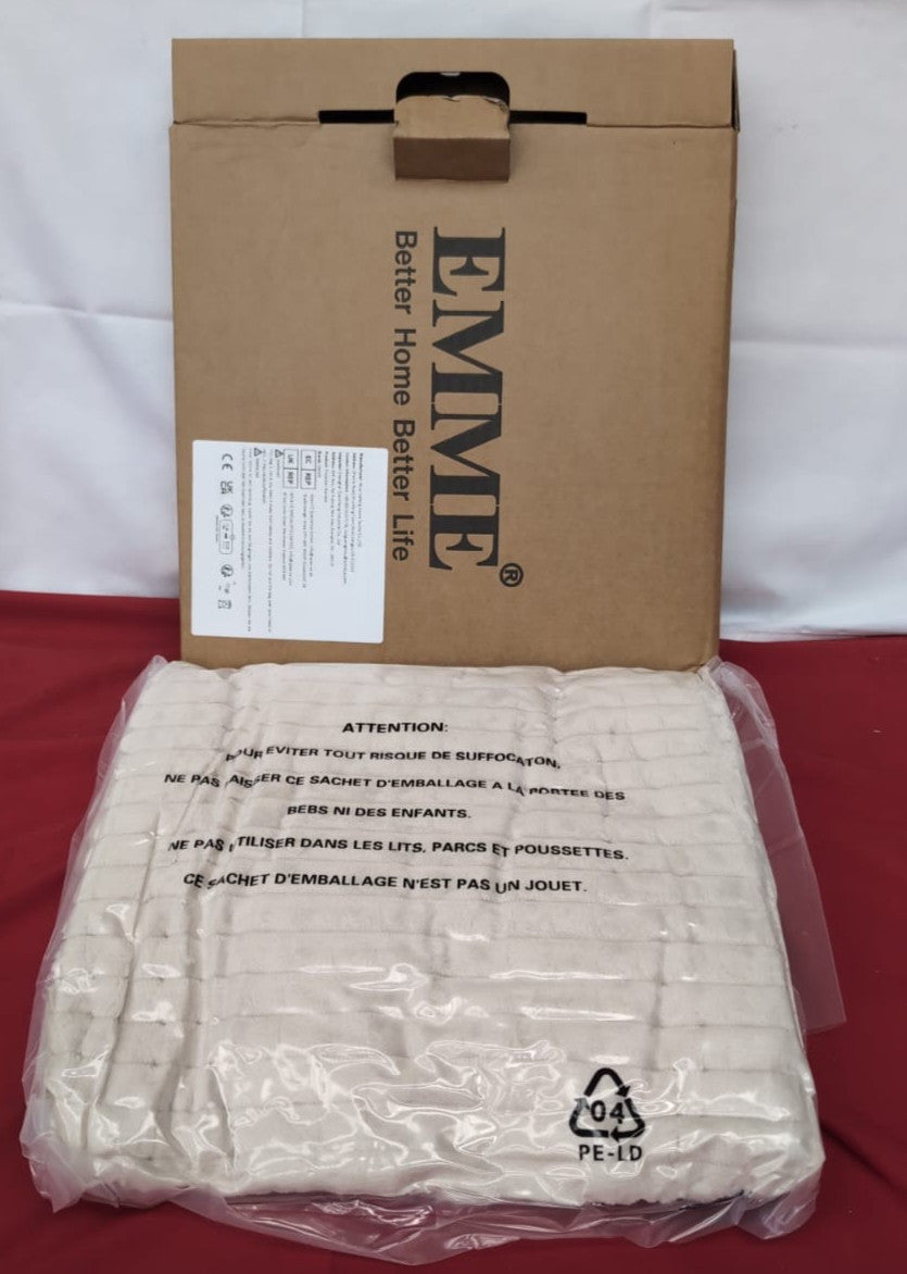 EMME Fleece Throw Blanket for Sofa, Soft, Fluffy, 3D Touch Experience, Warm Cozy