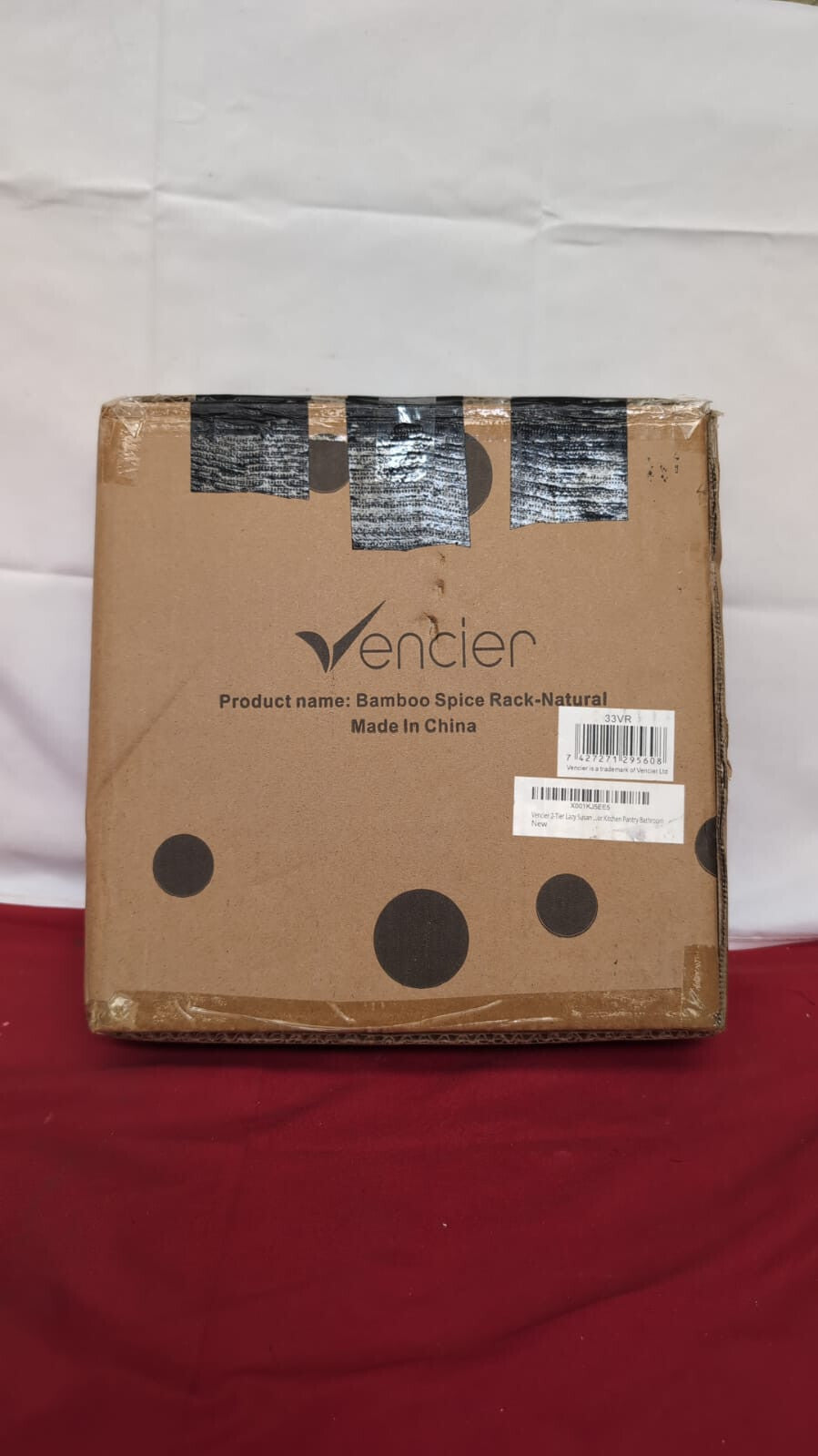 Wood Lazy Susan Organizer Bamboo 2-Tier Rotating Storage Rack (box damaged)