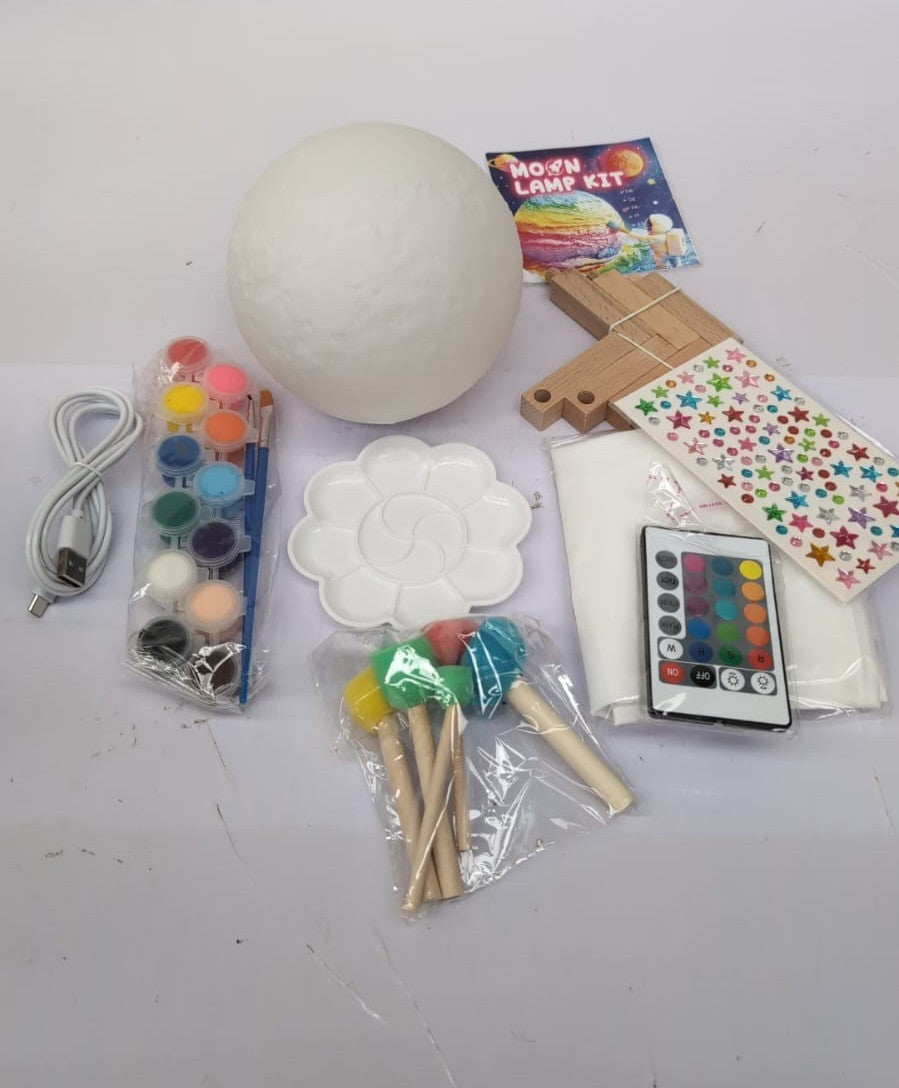 Arts and Craft Kits for Kids Age 6+, DIY 3D Moon Lamp Painting Kit(box damaged)