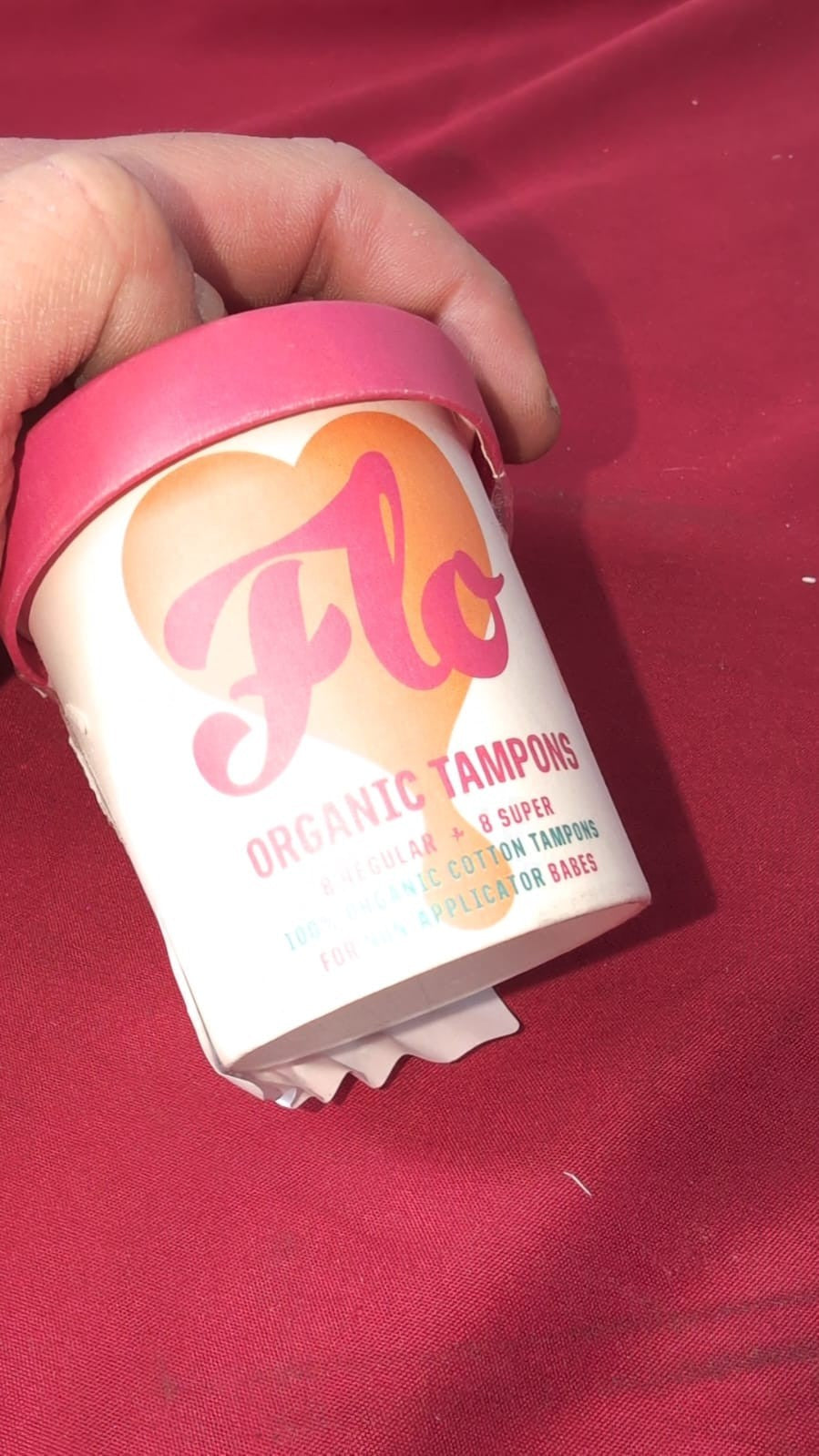 FLO Non-Applicator Tampons, Made from 100% Organic Cotton (packaging damaged)