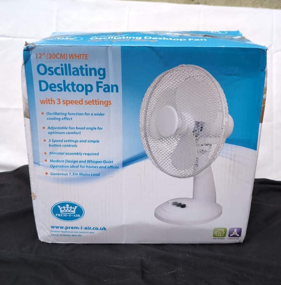 Prem-i-air 12" Inch Table Electric Powerful Oscillating (BOX DAMAGED)