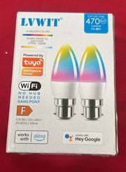 LVWIT B22 Smart Candle Bulb Bayonet, RGB Color B22 Dimmable bulb