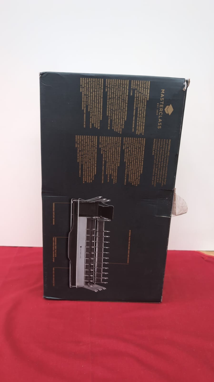 MasterClass Small Dish Drainer Rack with Cutlery Drainer,Silver/Black(USED)