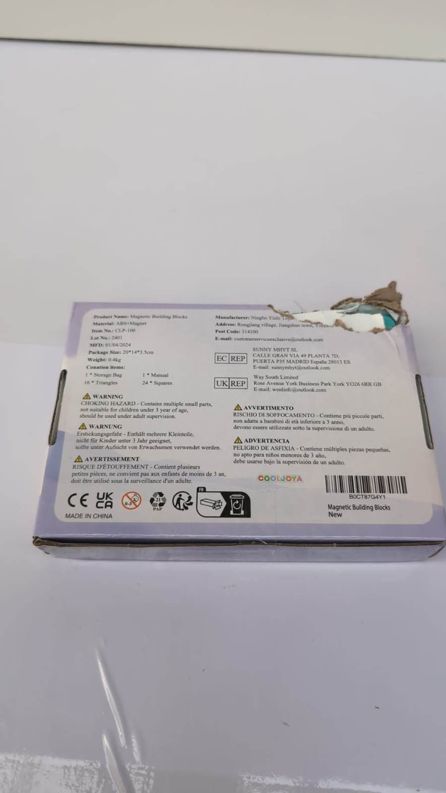 Magnetic Tiles Toys for 2 3 Year Old Girls,Magnetic  Blocks (box damaged)