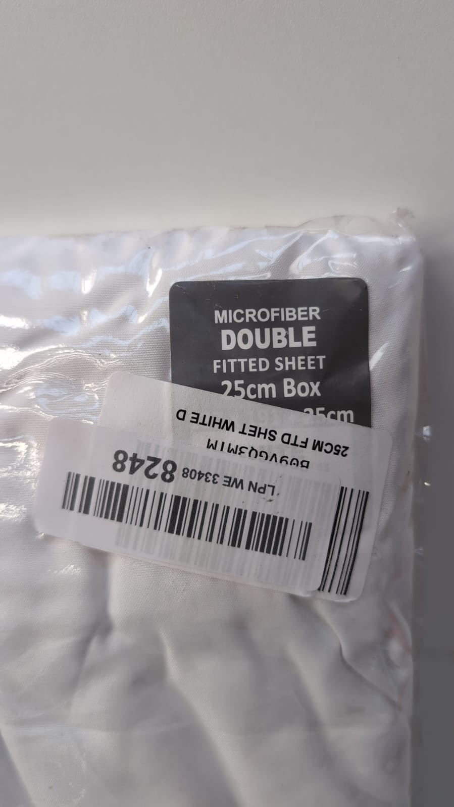 Yorkshire Bedding 25 Cm Fitted Bed Sheets - White, Double (Packaging Damaged)