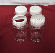4Clear PET Plastic Spice Sugar Jar, CAPS,FlapMate,White