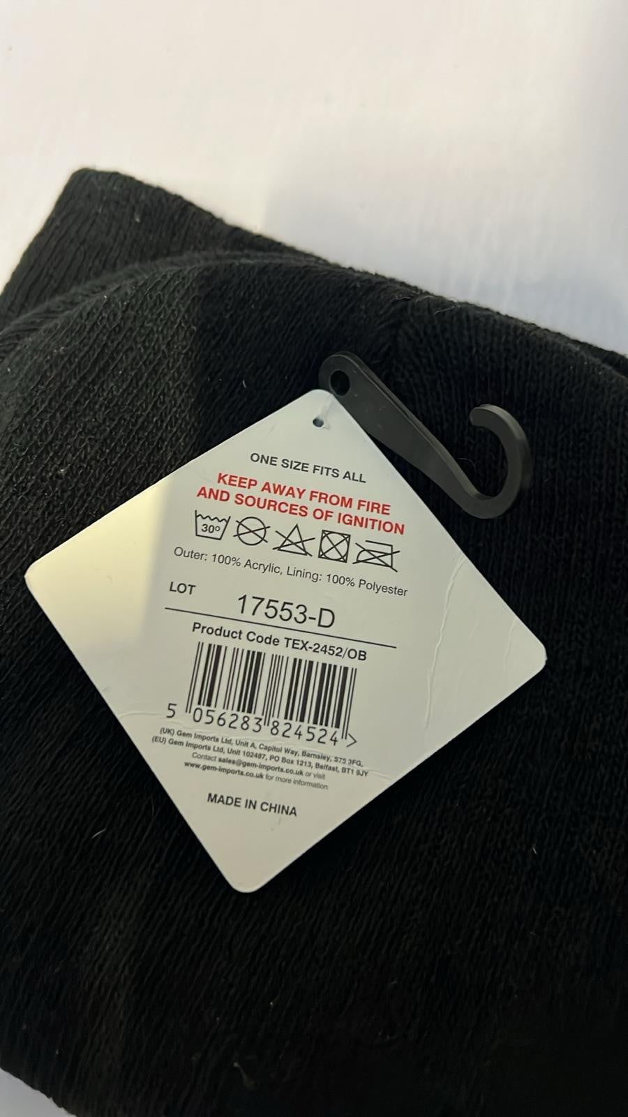 Kids Winter Thermal Lined Beanie Polyester Hat (22cm x 18cm x 2cm)