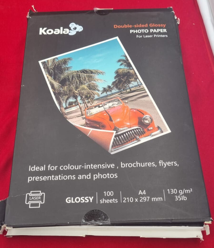 KOALA Double Sided Glossy Laser Photo Paper A4, 130gsm, (package damaged 2pack)