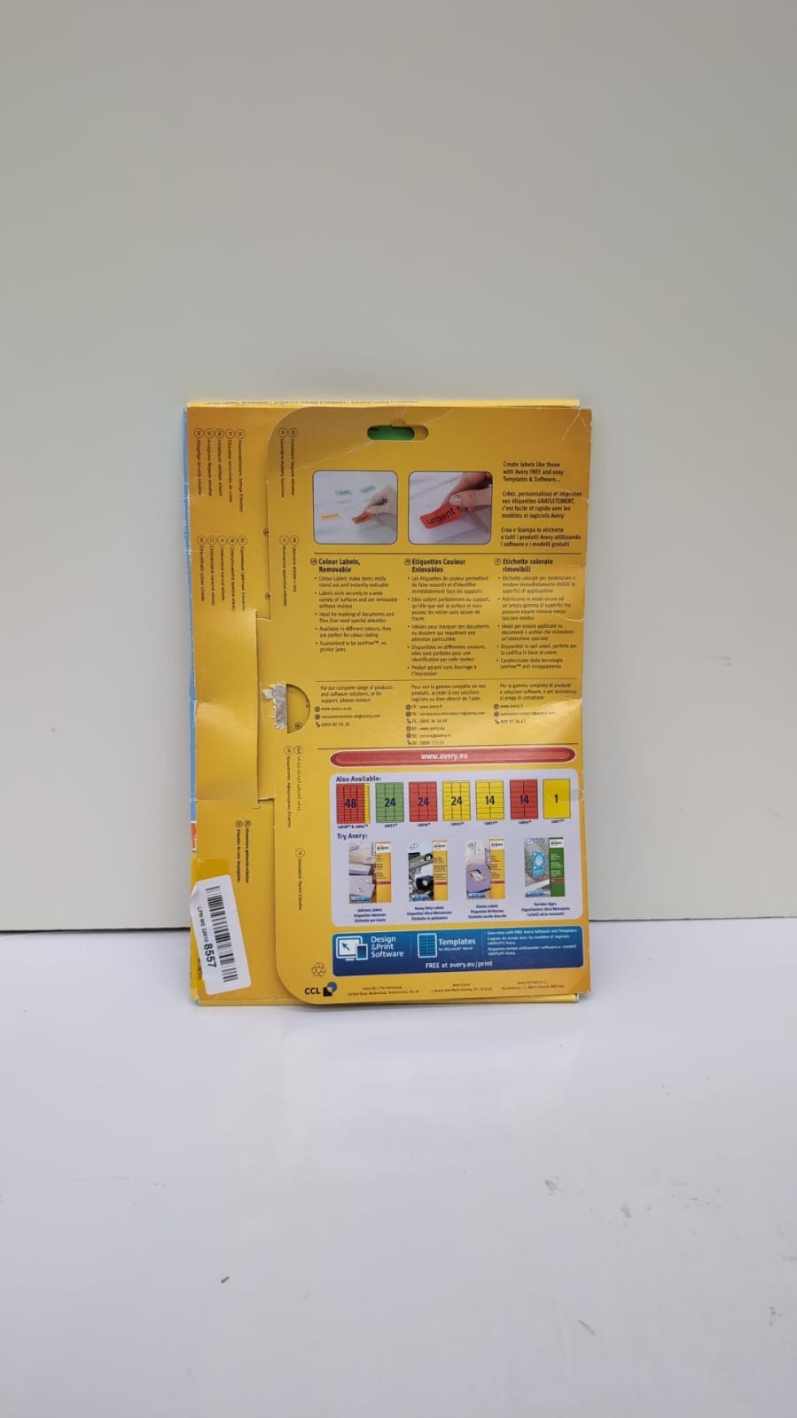 Avery L6033-20 Label, Red, Pack of 480 (Packaging Damaged)