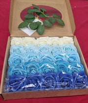 25Pcs Artificial Roses Flowers Foam Fake with Stems for Wedding Bridal Bouquets