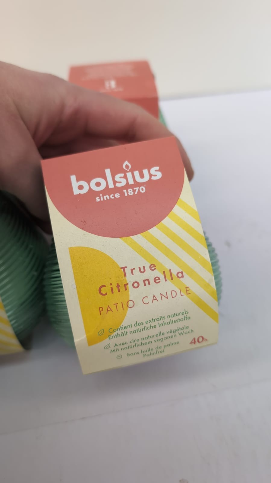 BOLSIUS True Citronella Green Olympic Patio Light Candle,4pack