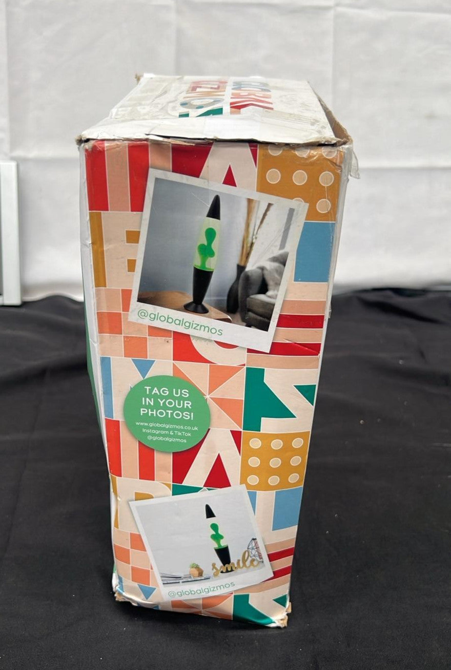 Global Gizmos  Black and Green Lava Lamp/Black Base (box damaged)