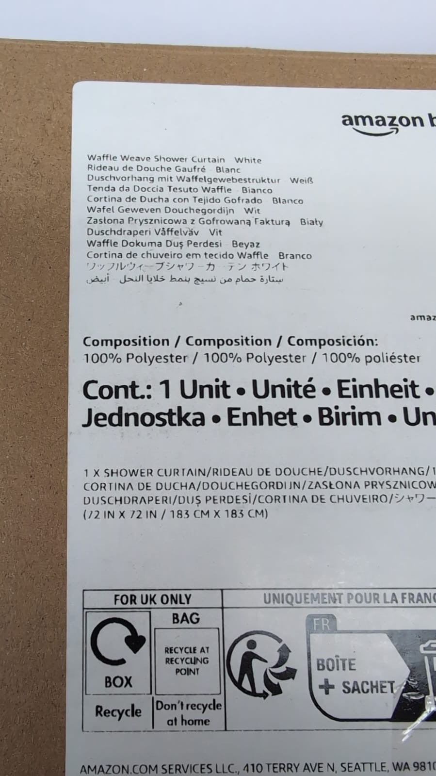 Amazon Basics Lightweight Super Soft Easy Care Microfiber Waffle Texture Shower