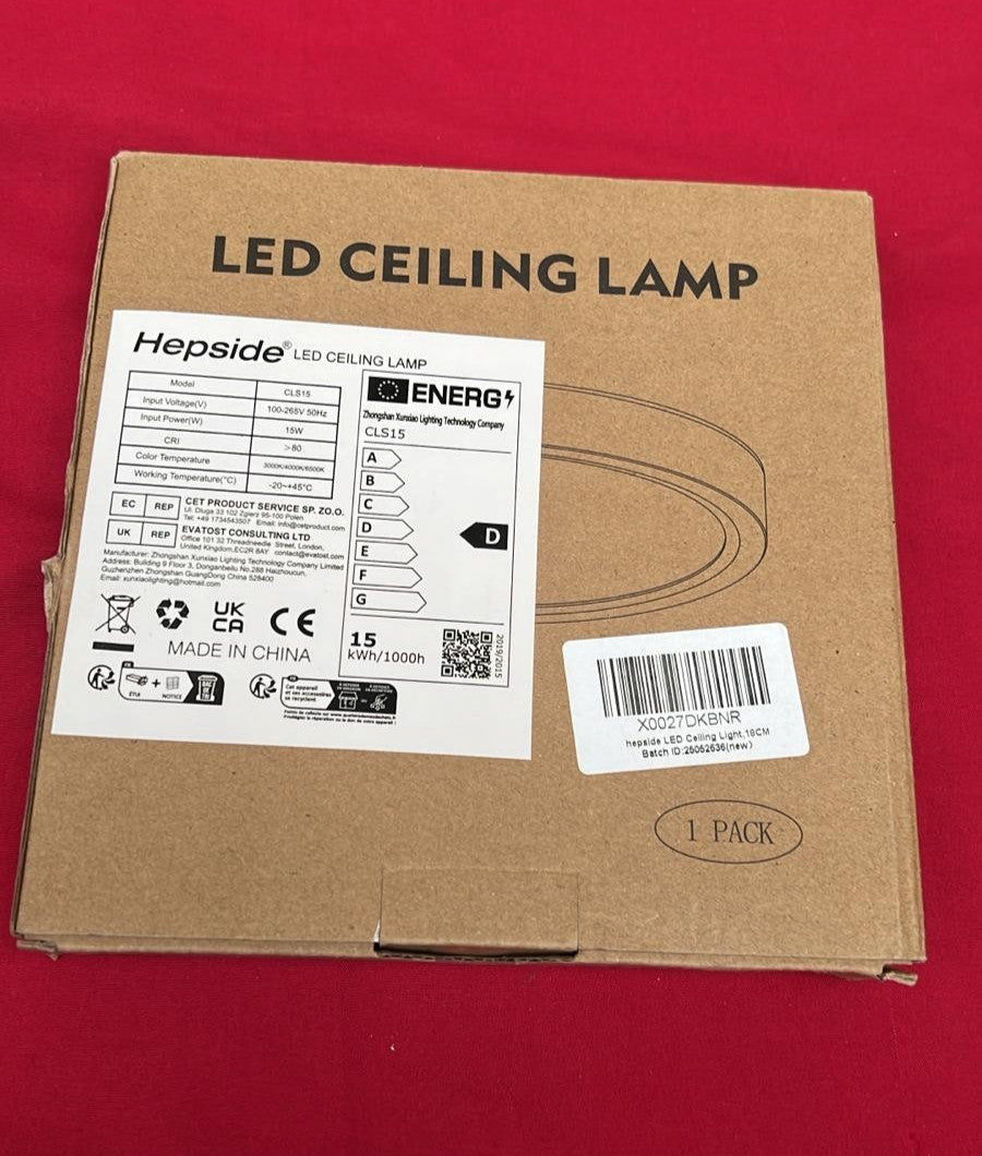 hepside LED Ceiling Light – 3000 K/4000 K/6500 K Modern Ceiling Lights, 15W
