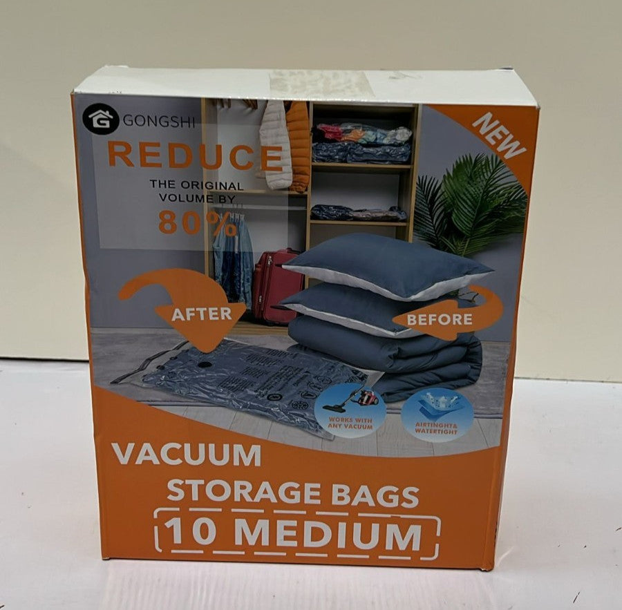 10 Medium Vacuum Storage Bags, Space Saver Sealer Compression Bags
