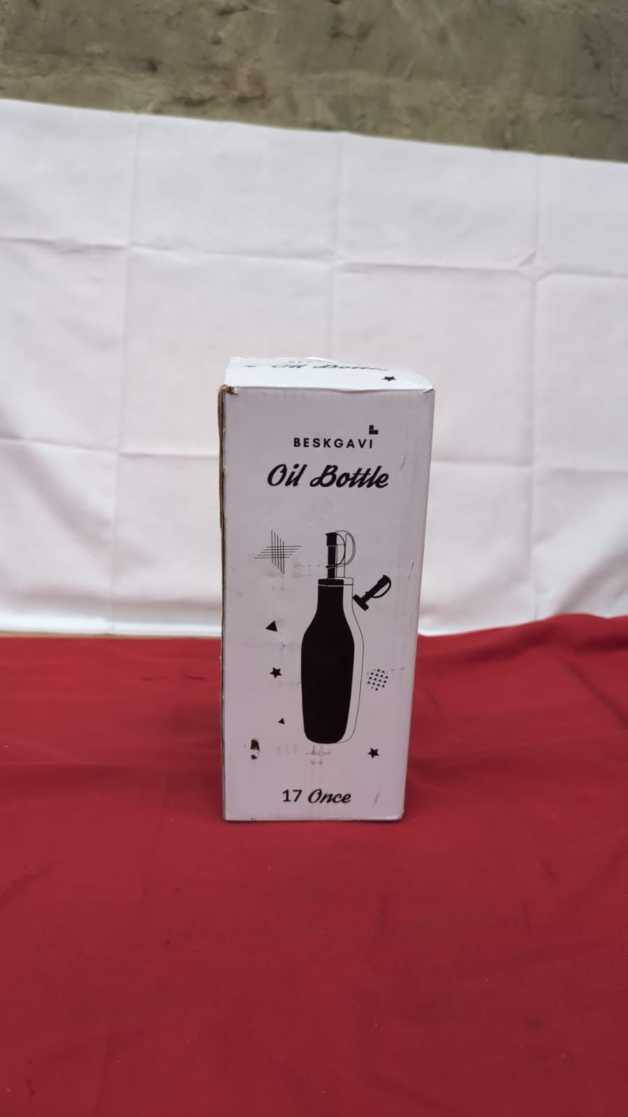 Matte Ceramic Olive Oil Dispenser Bottle with Spout, 17 Oz for Kitchen White
