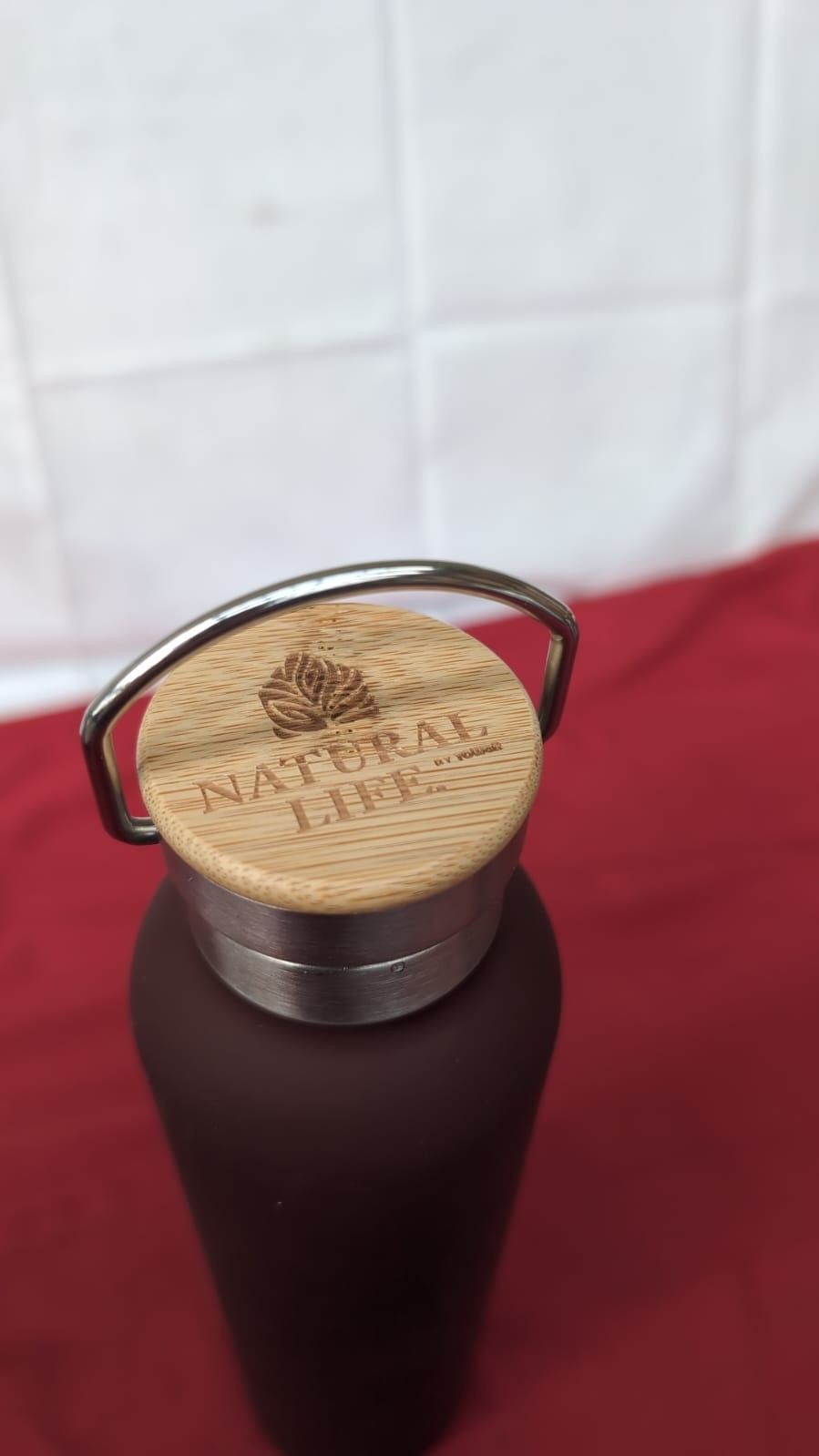Natural Life Insulated Stainless Steel Bottle with Bamboo Lid, 1L(USED)