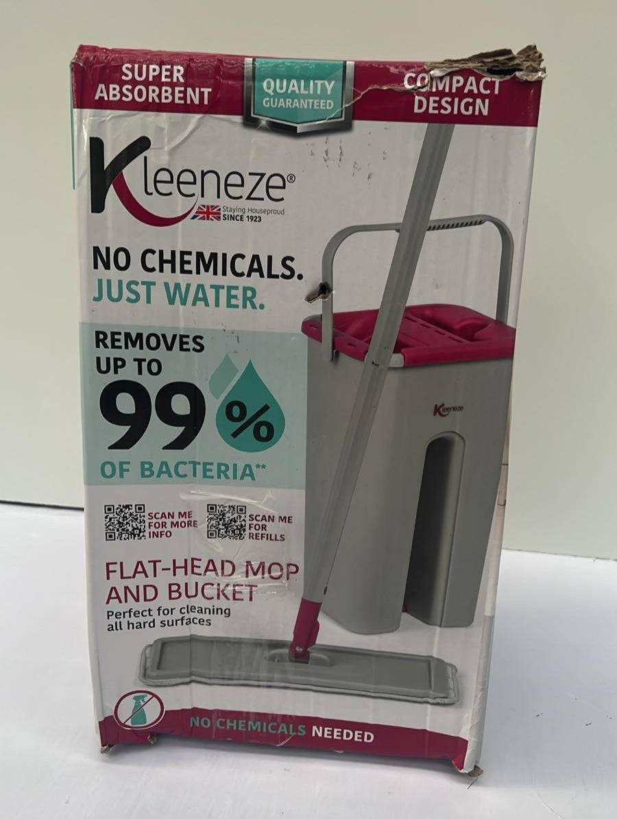 Kleeneze Flat Head Mop & Bucket Set – Built-In Wringing Function (BOX DAMAGED)