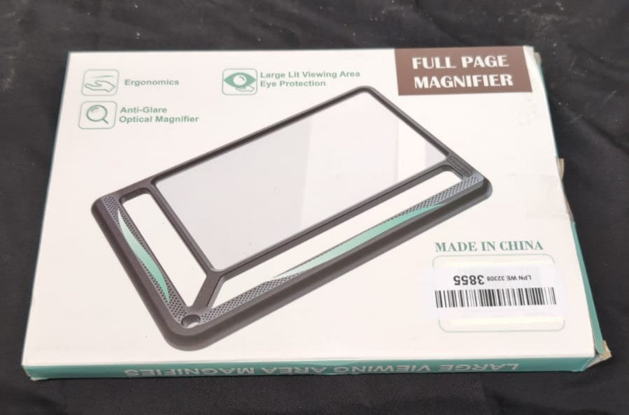 Large Magnifying Glass for Reading, Full Book Page (BOX DAMAGED)