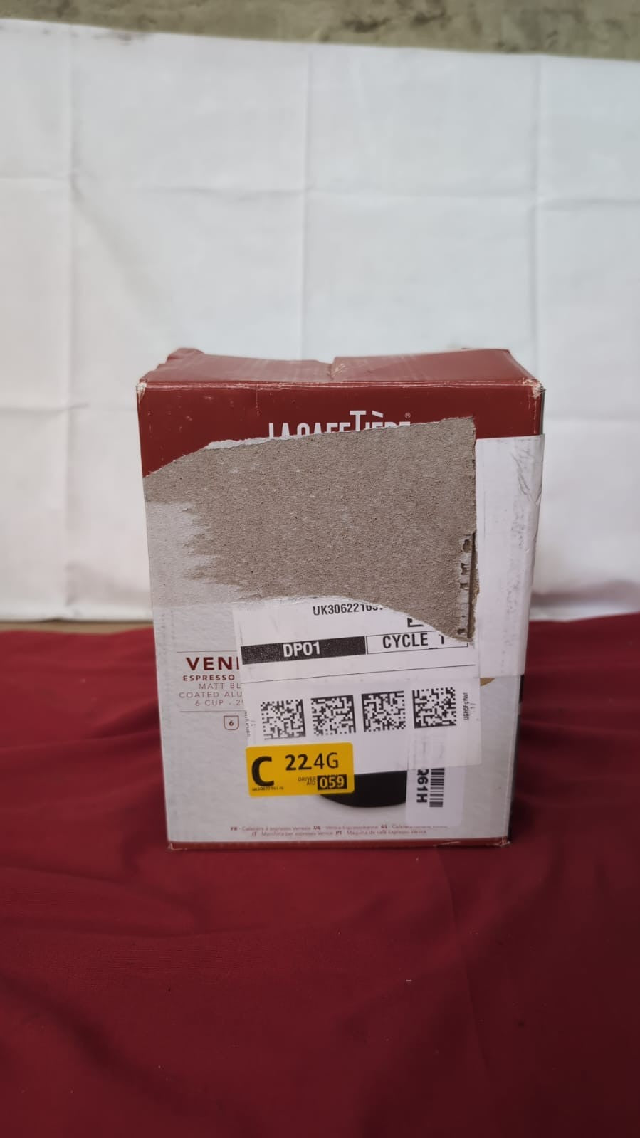 La Cafetière Venice Aluminium Espresso Maker, Six Cup, Black(BOX DAMAGED)