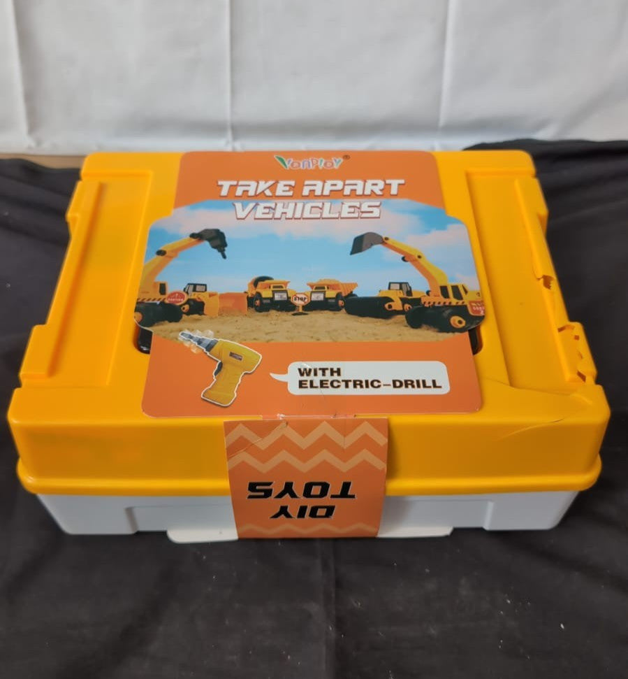 Vanplay 6 in 1 Take-Apart Construction Vehicles include Toy Drill (box damaged)