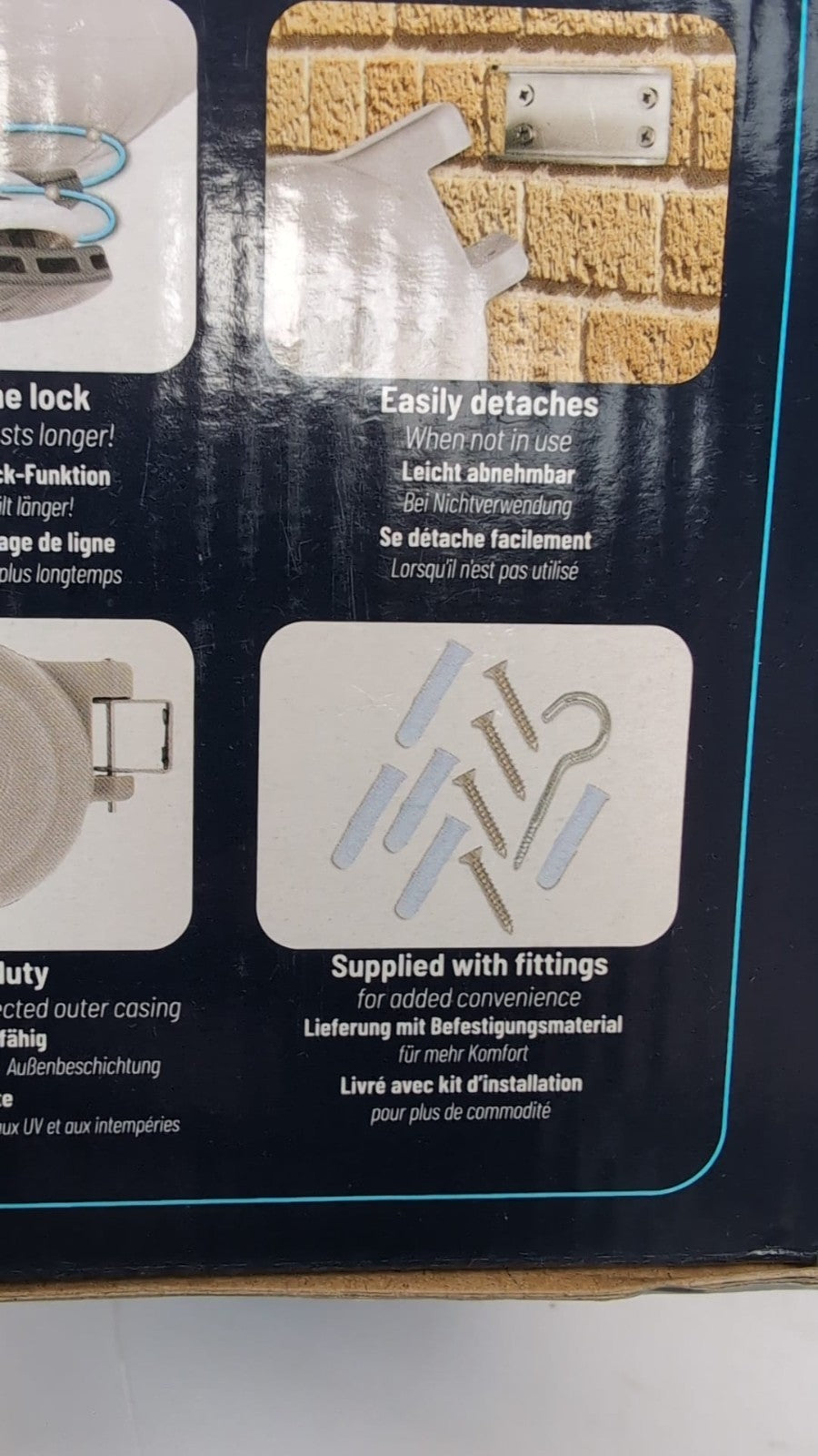 Minky Retractable Duo Reel Washing Line, Grey,30cm(missing fittings)