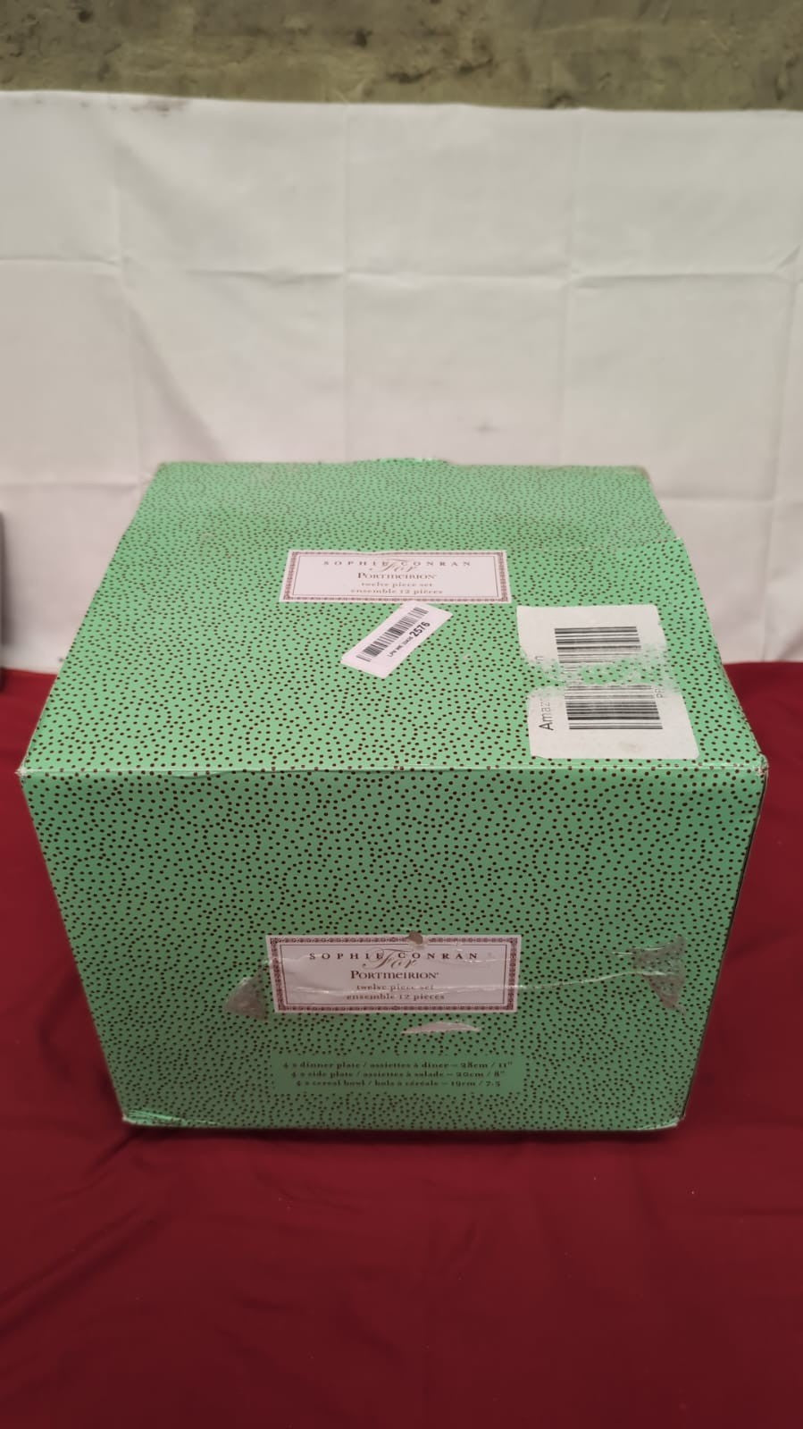 Portmeirion Home & Gifts Dinner Set, White,( box damaged  missing 1 cereal bowl)