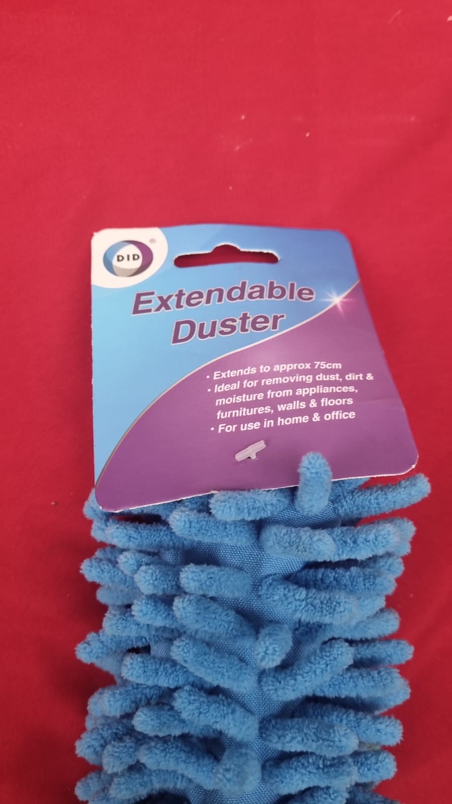 Microfiber Duster for Cleaning, with Telescoping Extension Pole, Washable Blue