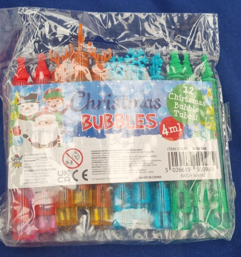 Henbrandt Mini Christmas Bubble Tubes with Wand Children’s 4ml (11pack)