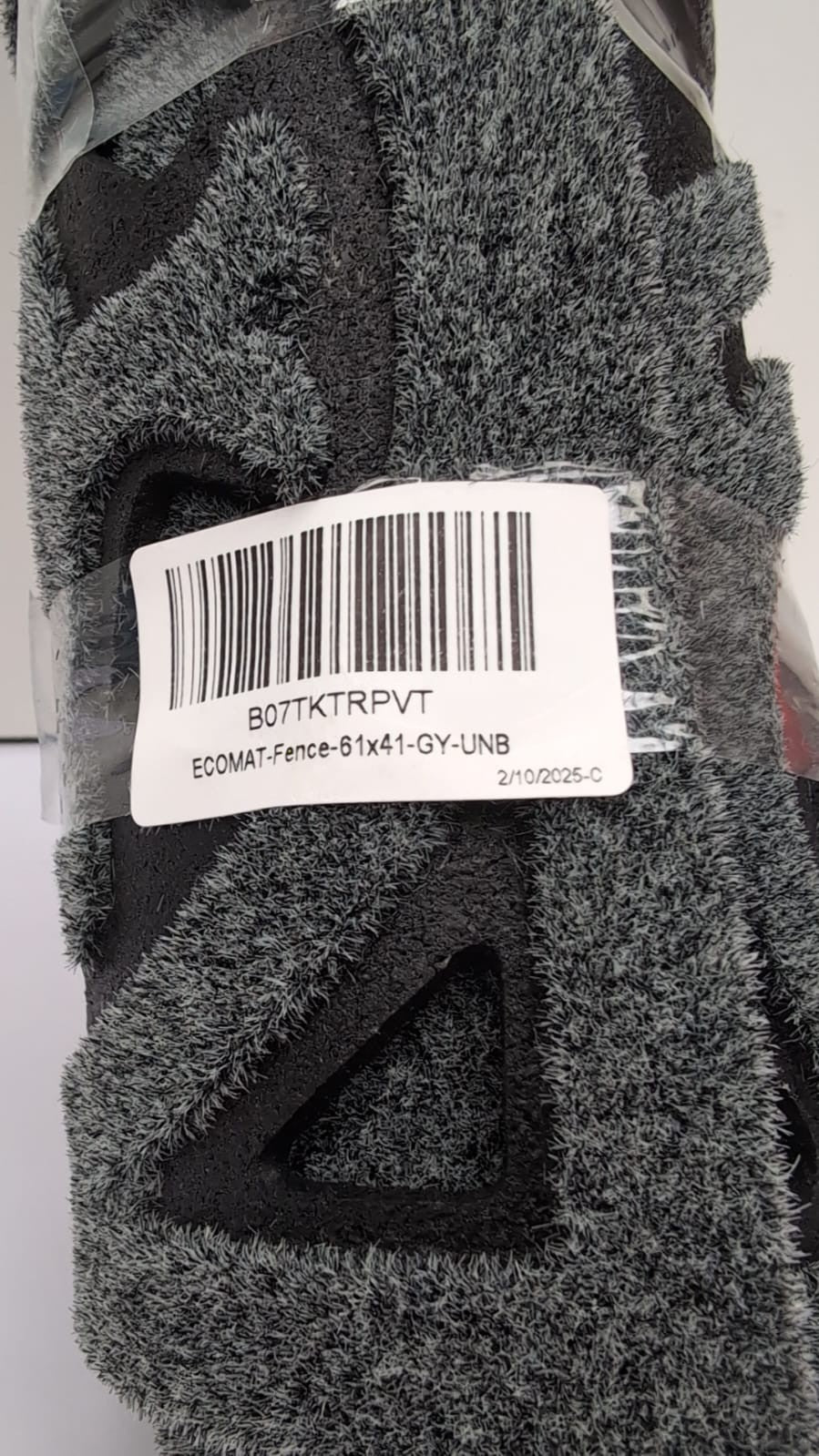 Outdoor Rubber Door Mat, Non-Slip Heavy Duty Doormat Step Barrier Grey, Small