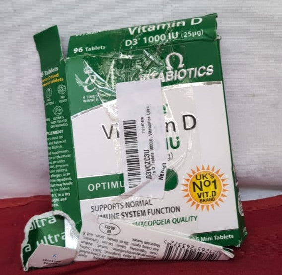 Vitamin D Tablets 1000IU, Vitabiotics Ultra (packaging damaged)