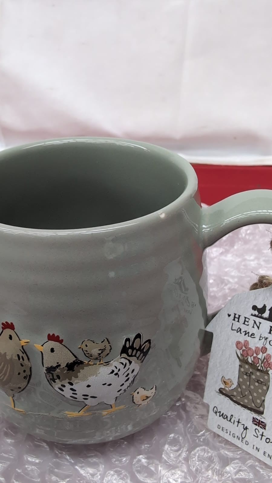 Cooksmart Hen House Lane Sage Mug | Farmhouse Stoneware Coffee Cup (SMALLCHIP)